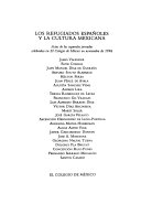 Los refugiados españoles y la cultura mexicana : actas de las segundas jornadas celebradas en El Colegio de México en noviembre de 1996 /