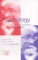 Psychology in human and social development : lessons from diverse cultures : a festschrift for Durganand Sinha /