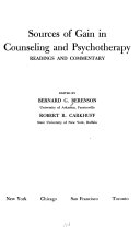 Source of gain in counseling and psychotherapy : readings and commentry /