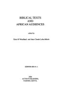 Biblical texts and African audiences /