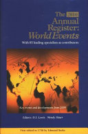 The annual register : world events 2009 /