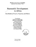 Successful development in Africa : Case studies of projects, programs, and policies.