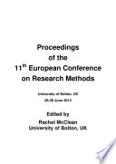Proceedings of the 11th European Conference on Research Methods : University of Bolton, UK, 28-29 June, 2012 /