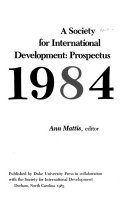A Society for International Development : prospectus 1984 /