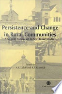 Persistence and change in rural communities a 50-year follow-up to six classic studies /