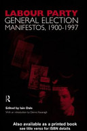 British political party manifestos, 1900-1997