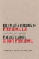 The Canadian yearbook of international law, 1986