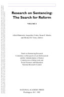 Research on sentencing the search for reform /