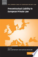 Precontractual liability in European private law