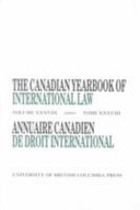 The Canadian yearbook of international law 1989 Annuaire canadien de droit international 1989.