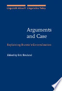 Arguments and case explaining Burzio's generalization /