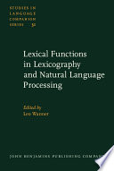 Lexical functions in lexicography and natural language processing