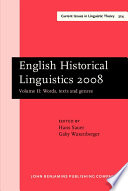 English historical linguistics 2008 selected papers from the fifteenth International Conference on English historical linguistics (ICEHL 15), Munich, 24-30 August 2008.