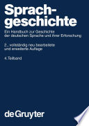 Sprachgeschichte ein Handbuch zur geschichte der deutschen sprache und ihrer erforschung.