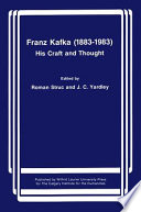 Franz Kafka (1883-1983) his craft and thought /
