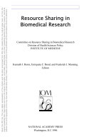 Resource sharing in biomedical research