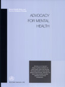 Advocacy for mental health mental health policy and service guidance package.