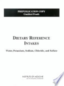 DRI, dietary reference intakes for water, potassium, sodium, chloride, and sulfate