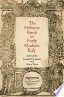 The Hebrew book in early modern Italy