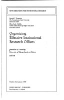 Organizing effective institutional research offices /