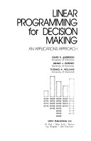 Linear programming for decision making : an applications approach /