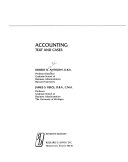 Accounting, text and cases /