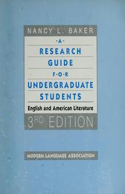 A research guide for undergraduate students : english and American literature /