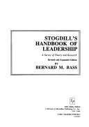 Stogdill's handbook of leadership : a survey of theory and research /