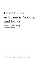 Case studies in business, society, and ethics /