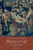 A dictionary of English manuscript terminology, 1450 to 2000