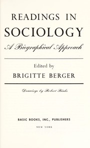 Readings in sociology: a biographical approach. /