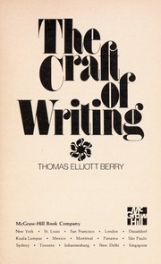 The craft of writing.