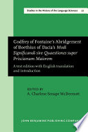 Godfrey of Fontaine's abridgement of Boethius of Dacia's Modi significandi, sive Quaestiones super Priscianum maiorem
