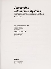 Accounting information systems : transaction processing and controls.