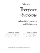 Therapeutic psychology : fundamentals of counselling and psychotherapy /