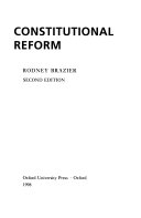 Constitutional reform : reshaping the British political system /