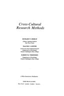 Cross-cultural research methods /