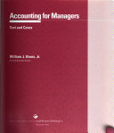 Accounting for managers : text and cases /