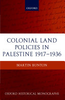 Colonial land policies in Palestine, 1917-1936