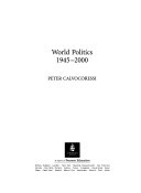 World politics since 1945-2000 /