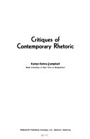 Critiques of contemporary rhetoric /