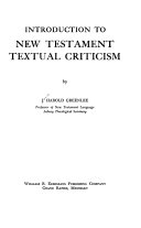 Introduction to New Testament textual criticism /