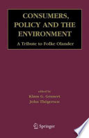 Consumers, Policy and the Environment A Tribute to Folke lander