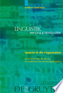 Sprache in der Organisation sprachreflexive Verfahren im systemischen Beratungsgespräch /