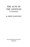 The acts of the apostles : a commentary /