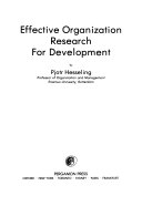 Effective organization research for development /