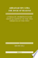 The Book of Reasons a parallel Hebrew-English critical edition of the two versions of the text /