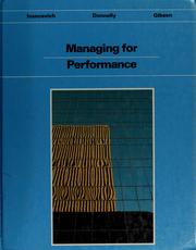 Managing for performance : an introduction to the process of managing /