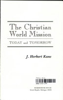 The Christian world mission : today and tomorrow /