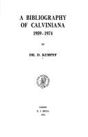 A Bibliography of calviniana : 1959-1974 /